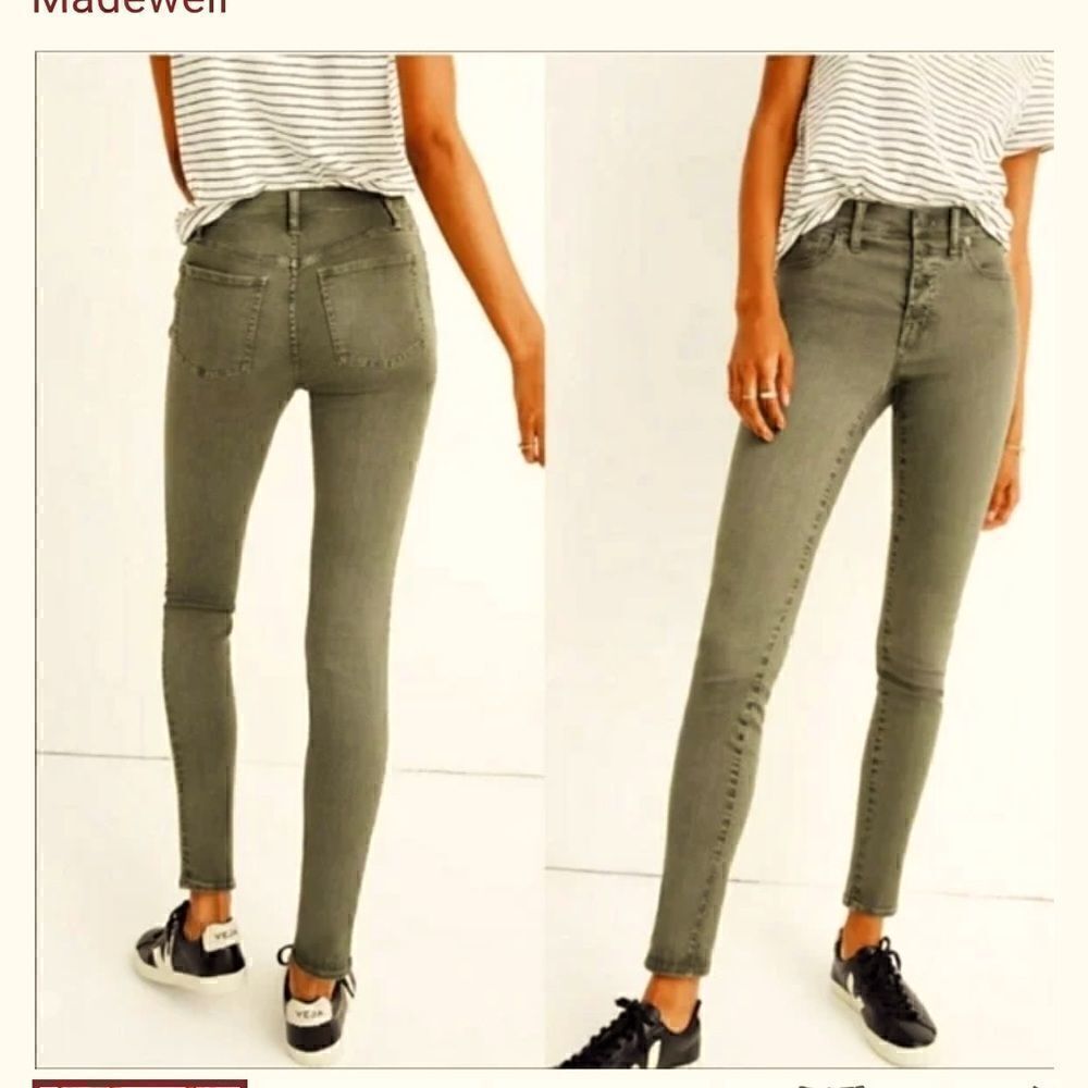 Madewell 9” high- rise skinny khaki green 27
